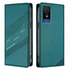 For TCL 501 / T433D Embossed Multi-functional Wallet Retro Leather Phone Case(Dark Green) - 2