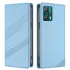 For Realme 9 Pro Embossed Multi-functional Wallet Retro Leather Phone Case(Light Blue) - 2