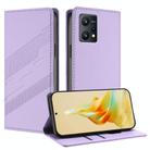 For Realme 9 Pro+ Embossed Multi-functional Wallet Retro Leather Phone Case(Light Purple) - 1
