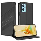 For Realme 9i Embossed Multi-functional Wallet Retro Leather Phone Case(Black) - 1