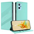 For Realme 9i Embossed Multi-functional Wallet Retro Leather Phone Case(Mint Green) - 1