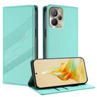For Realme 10 5G Embossed Multi-functional Wallet Retro Leather Phone Case(Mint Green) - 1