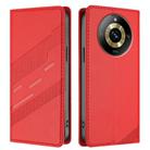 For Realme 10 Pro Embossed Multi-functional Wallet Retro Leather Phone Case(Red) - 2