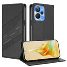 For Realme 10T Embossed Multi-functional Wallet Retro Leather Phone Case(Black) - 1