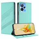 For Realme 10T Embossed Multi-functional Wallet Retro Leather Phone Case(Mint Green) - 1