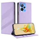For Realme 10T Embossed Multi-functional Wallet Retro Leather Phone Case(Light Purple) - 1