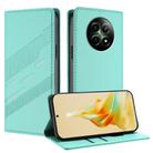 For Realme 12 4G Embossed Multi-functional Wallet Retro Leather Phone Case(Mint Green) - 1