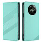 For Realme 12 4G Embossed Multi-functional Wallet Retro Leather Phone Case(Mint Green) - 2