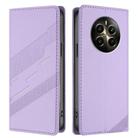For Realme 12+ Embossed Multi-functional Wallet Retro Leather Phone Case(Light Purple) - 2