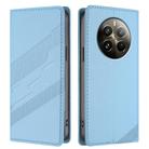 For Realme 12 Pro Embossed Multi-functional Wallet Retro Leather Phone Case(Light Blue) - 2