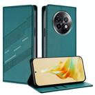 For Realme 13+ Global Embossed Multi-functional Wallet Retro Leather Phone Case(Dark Green) - 1