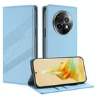 For Realme 13+ Global Embossed Multi-functional Wallet Retro Leather Phone Case(Light Blue) - 1