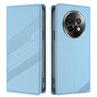 For Realme 13+ Global Embossed Multi-functional Wallet Retro Leather Phone Case(Light Blue) - 2