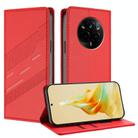 For Realme 14 Pro Embossed Multi-functional Wallet Retro Leather Phone Case(Red) - 1