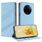For Realme 14 Pro+ Embossed Multi-functional Wallet Retro Leather Phone Case(Light Blue) - 1