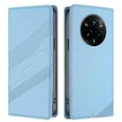 For Realme 14 Pro+ Embossed Multi-functional Wallet Retro Leather Phone Case(Light Blue) - 2