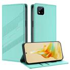 For Realme C20 Embossed Multi-functional Wallet Retro Leather Phone Case(Mint Green) - 1