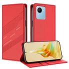 For Realme C30 Embossed Multi-functional Wallet Retro Leather Phone Case(Red) - 1
