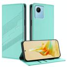 For Realme C30 Embossed Multi-functional Wallet Retro Leather Phone Case(Mint Green) - 1