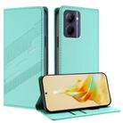 For Realme C33 Embossed Multi-functional Wallet Retro Leather Phone Case(Mint Green) - 1