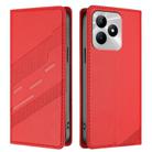 For Realme C53 4G Embossed Multi-functional Wallet Retro Leather Phone Case(Red) - 2