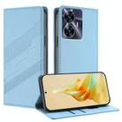 For Realme C55 Embossed Multi-functional Wallet Retro Leather Phone Case(Light Blue) - 1
