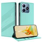 For Realme C63 4G Embossed Multi-functional Wallet Retro Leather Phone Case(Mint Green) - 1