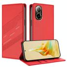For Realme C67 4G Embossed Multi-functional Wallet Retro Leather Phone Case(Red) - 1