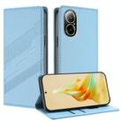 For Realme C67 4G Embossed Multi-functional Wallet Retro Leather Phone Case(Light Blue) - 1