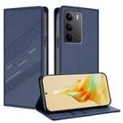 For Realme C75 4G Embossed Multi-functional Wallet Retro Leather Phone Case(Dark Blue) - 1