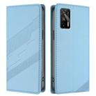 For Realme GT 5G Embossed Multi-functional Wallet Retro Leather Phone Case(Light Blue) - 2