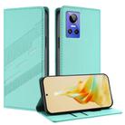 For Realme GT Neo3 Embossed Multi-functional Wallet Retro Leather Phone Case(Mint Green) - 1
