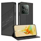 For Realme GT Neo6 Embossed Multi-functional Wallet Retro Leather Phone Case(Black) - 1