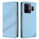 For Realme GT3 Embossed Multi-functional Wallet Retro Leather Phone Case(Light Blue) - 2