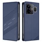 For Realme GT3 Embossed Multi-functional Wallet Retro Leather Phone Case(Dark Blue) - 2