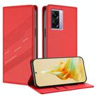 For Realme V23 Embossed Multi-functional Wallet Retro Leather Phone Case(Red) - 1