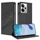 For Realme 14 Embossed Multi-functional Wallet Retro Leather Phone Case(Black) - 1