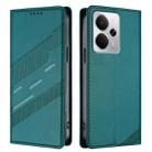 For Realme 14 Embossed Multi-functional Wallet Retro Leather Phone Case(Dark Green) - 2