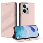 For Realme 14 Embossed Multi-functional Wallet Retro Leather Phone Case(Pink) - 1