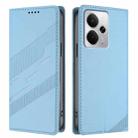 For Realme 14 Embossed Multi-functional Wallet Retro Leather Phone Case(Light Blue) - 2