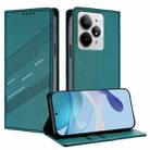 For Realme Neo7 Turbo Embossed Multi-functional Wallet Retro Leather Phone Case(Dark Green) - 1