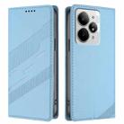 For Realme Neo7 Turbo Embossed Multi-functional Wallet Retro Leather Phone Case(Light Blue) - 2