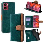 For Motorola Moto G05 Color Stitching Skin Feel Leather RFID Blocking Phone Case(Green) - 1