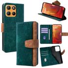For Motorola Moto G15 / G15 Power Color Stitching Skin Feel Leather RFID Blocking Phone Case(Green) - 1