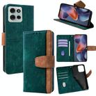 For Motorola Moto G75 5G Color Stitching Skin Feel Leather RFID Blocking Phone Case(Green) - 1