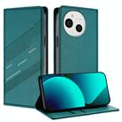 For Sharp Aquos Sense9 Embossed Multi-functional Wallet Retro Leather Phone Case(Dark Green) - 1