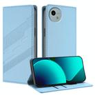 For Sharp Aquos Wish 4 Embossed Multi-functional Wallet Retro Leather Phone Case(Light Blue) - 1
