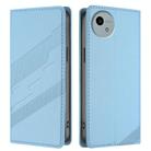 For Sharp Aquos Wish 4 Embossed Multi-functional Wallet Retro Leather Phone Case(Light Blue) - 2