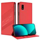 For Sharp Aquos Wish2 Embossed Multi-functional Wallet Retro Leather Phone Case(Red) - 1