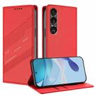 For Sony Xperia 1 VII Embossed Multi-functional Wallet Retro Leather Phone Case(Red) - 1